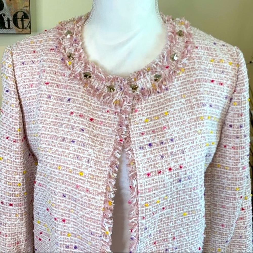 Kate Spade Tweed Coat - pink multi colored - oumu1205 / NWT - Picture 2 of 13
